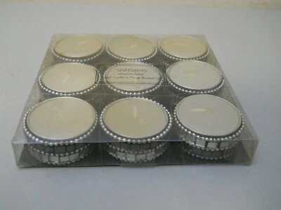 Juego de 9 candelabros de mosaico con cuentas de té perlas plateadas espejadas románticas Shabby Chic  Foto 1 de 4