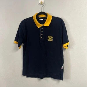 Camiseta polo vintage años 90 Pro Edge Michigan Wolverines azul y amarillo talla M - Imagen 1 de 7