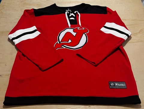 T419 NHL Fanatics Jersey Style L/S Sweatshirt 3XL Men's New Jersey Devils Cover