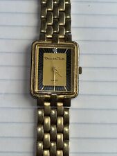 Vintage Oscar de la Renta Diamond Gold-Tone Men’s Quartz Watch Not Working