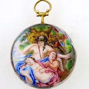 Antique Pocket Watch - Gold & enamel, Hubert, London, c1720 - Picture 1 of 12
