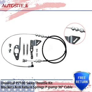 Universal P7100 Swap Throttle Kit Brackets Arm Return Springs P-pump 36" Cable - Foto 1 di 8