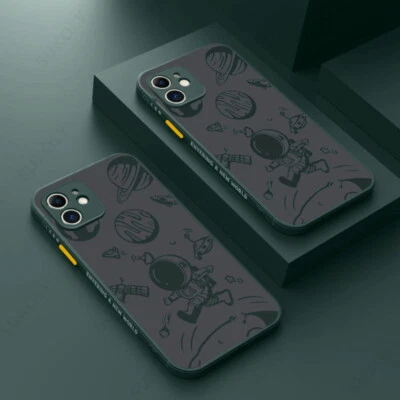 For iPhone 14 13 Pro Max 11 12 X XR 8 Astronaut Pattern Hybrid Matte Case Cover - Image 1 of 4