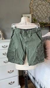 Boy Scouts Of America Green Cargo Shorts Expandable Waist Boys 12 Uniform Cotton - Picture 1 of 10
