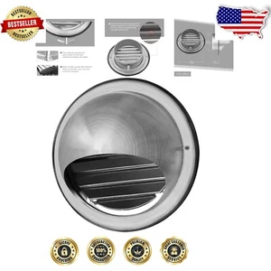 Durable Wall-Mounted 7-Inch Stainless Steel Exhaust Vent Cover - Polished Finish - Picture 1 of 11
