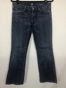 7 for All Mankind A Pocket Womens Denim Blue Jeans Size 30 x 29 Boot Cut Dark - Picture 1 of 10