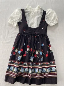 Youngland Vintage 60s 70s Dress Flower Girls 8 Cream Pink Floral Holiday Prairie - Picture 1 of 10