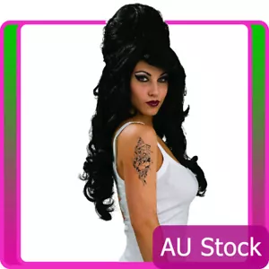 Ladies 1960's Long Beehive Wig 1960s 60s Woodstock Amy Winehouse Swinging Wigs - Picture 1 of 2