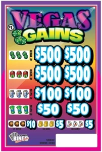 NEW pull tickets VEGAS GAINS / $5 BOTTOM - Instant Tabs - Picture 1 of 2