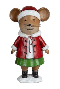 Deko Maus Wintermaus Weihnachtsmaus Mäuse Figur Skulptur Objekt Ratte - Bild 1 von 1