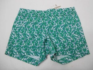 J. Crew Green Floral Flower Print Shorts Preppy Casual Classy Stretch Chino 4 - Picture 1 of 8