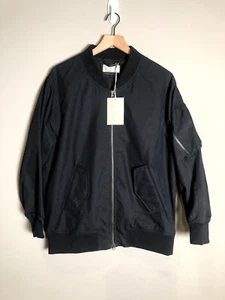 Neu mit Etikett Everlane Bomberjacke Herren schwarz Baumwolle durchgehender Reißverschluss Größe S - Bild 1 von 7
