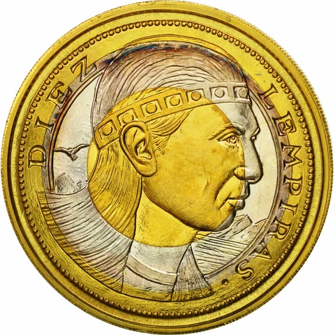 [#550052] Coin, Honduras, 10 Lempiras, 1995, Tower, MS, Tri-Metallic, KM:1c.1 Cover
