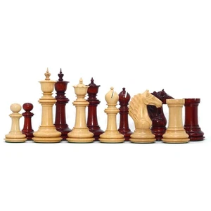 Macedon Serie 4,4" Luxus Staunton Schachmänner in afrikanischem Paduk und Buchsbaum - Bild 1 von 24