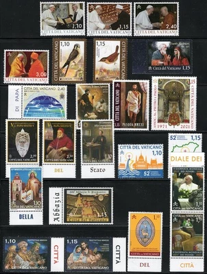 2021 Vatican, Complete Year 23 Values + 5 Sheets + 1 Booklet - MNH** - Image 1 of 3