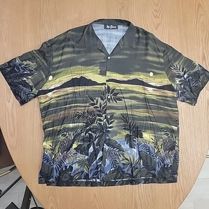 Vintage Alan Stuart Button Up Shirt Men's Size 2XL Tropical Sunset Made In USA - Picture 1 of 9