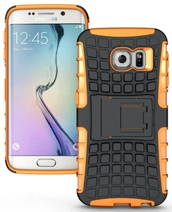 Fluo Orange Grenade Prise TPU Coque Skin Support Pour Samsung Galaxy S6 Edge - Photo 1 sur 6