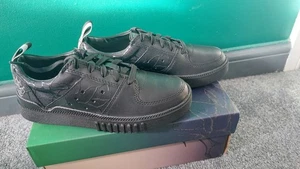 Clarks Boys Junior School Shoes Trainers Black Lrather Size 13 Wide F standard - Picture 1 of 13