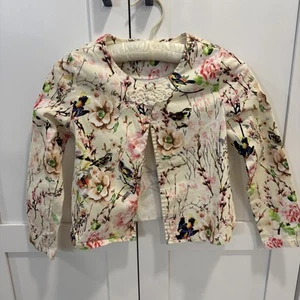 Little Girls Nikebeibei Dress Jacket Floral Birds Size 140/68 (US SZ 8) - Picture 1 of 10