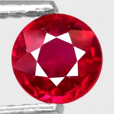 0.8Ct. Natural Gemstone Ruby Top Red Round Madagascar Beautiful Sparkles Color! - Image 1 of 4