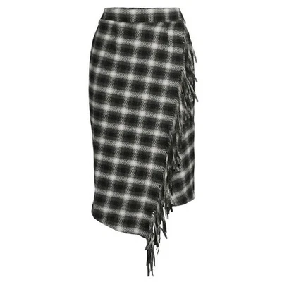 New Time & Tru Women Size Large Plaid Skirt Casual Fringed Wrap Cowgirl Country - Image 1 of 4