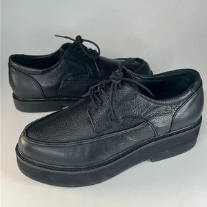 Apex Uneven Legs Lexington Moc Toe Black Leather Oxford Shoes Men 9.5 NWOT - Picture 1 of 13