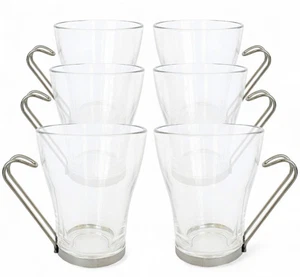 Juego de 6 tazas grandes de café/té Bormioli Rocco Oslo en vidrio transparente - 320 ml / 11 oz - Imagen 1 de 10