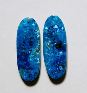 23.05 Cts Natural Shattuckite Cabochon Match Pair Gemstone 27.5X10.3MM - Picture 1 of 3