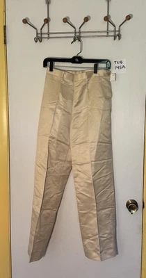 Pantalones de vestir Agnona dorados satinados para mujer talla 42 con cremallera lateral y botón Foto 1 de 4