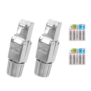 2 Pcs for RJ45 CAT7 Connectors Tool  Shielded Toolless Modular  Plug for2413 - Afbeelding 1 van 8