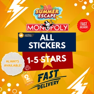 Monopoly_go ALL 1-5 STAR Stickers - Picture 1 of 2