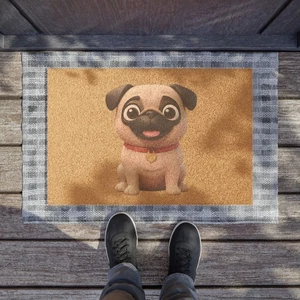 Pug Doormat, Cute Puppy Coir Welcome Mat, Dog Lover Gift, Funny Animal Decor, - Picture 1 of 5