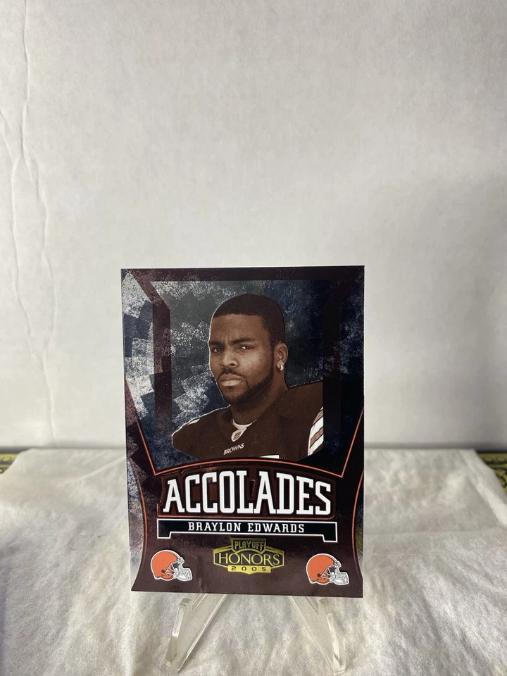 2005 Playoff Honors Accolades /699 Braylon Edwards #A-4 Rookie RC - Image 1 of 2