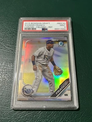 2019 Bowman Chrome Draft Wander Franco Rookie Refractor PSA Graded 9 - Image 1 of 2