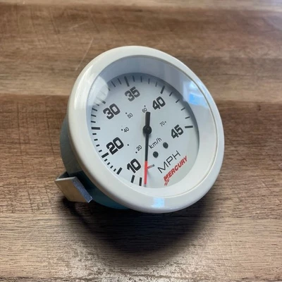 B-Ware Mercury Geschwindigkeitsmesser Speedometer Tachometer 45 mph weiß 70 km/h - Bild 1 von 4