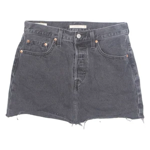 LEVI'S Premium E Womens Mini Skirt Black Short Denim M - Picture 1 of 6
