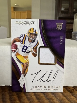 2017 Immaculate Collection #154 Travin Dural #/99 RPA Relic Auto Rookie RC LSU - Image 1 of 2