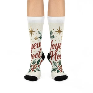 Joyeux Noël Holiday Socks - gepolsterte Crew Socken, kuscheliges festliches Weihnachtsgeschenk - Bild 1 von 5