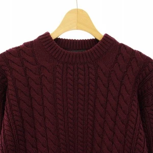 PRADA tops Knit Sweater Cable Knit Long Sleeve Crew Neck 36US Bordeaux men's - Picture 1 of 7