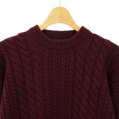PRADA tops Knit Sweater Cable Knit Long Sleeve Crew Neck 36US Bordeaux men's - Image 1 of 4