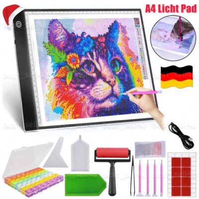 A4 LED Dimmbar Lichttisch 5D Diamond Painting Leuchttablet Lightpad Zeichenbrett - Bild 1 von 4