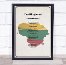 National Anthem Of Lithuania Border Wall Art Print