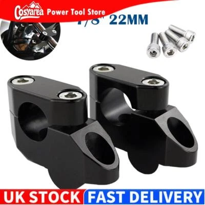 Motorcycle Handlebar Clamp Riser CNC Handlebar Offset for 7/8" bars Mounts Kit - Image 1 of 4