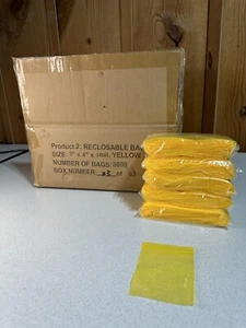 8000ct Yellow Reclosable 3" x 4" 4mil Reseal Bag - Picture 1 of 1