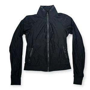 Lululemon Women's Perforated Jacket Size 4 Black Full Zip Lightweight Athletic - Picture 1 of 6