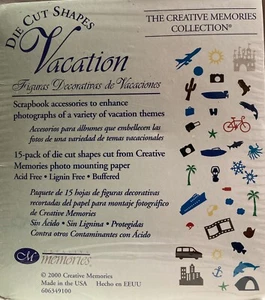 Creative Memories Scrapbook Die Cut Shapes Photo Mounting Paper Vacation Theme - Picture 1 of 2