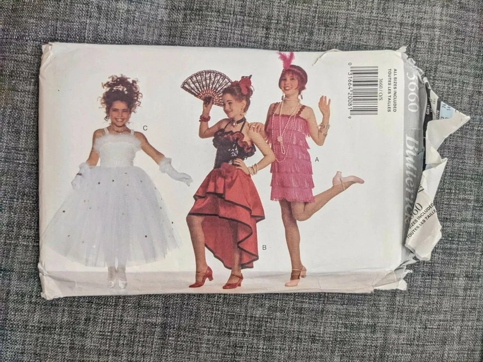 Butterick 3660 Girls Costume Gatsby Princess Senorita Pattern Uncut HALLOWEEN - Image 1 of 4