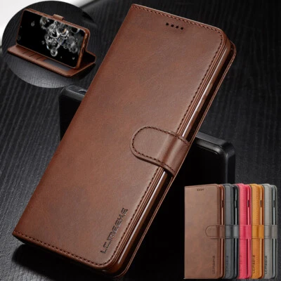 Leather Case For Samsung S25 S24 S23 S22 Ultra S21 A16 A56 A55 Flip Wallet Cover - Image 1 of 4