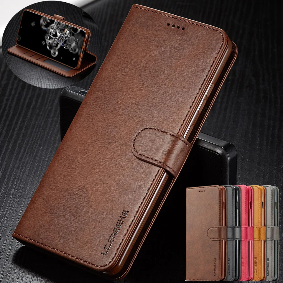 Leather Case For Samsung S25 S24 S23 S22 Ultra S21 A16 A56 A55 Flip Wallet Cover - Image 1 of 4