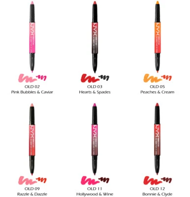 1 NYX Ombre Lèvre Duo Rouge à Lèvres & Doublure - Vieux " Choisissez Votre 1 - Photo 1/2